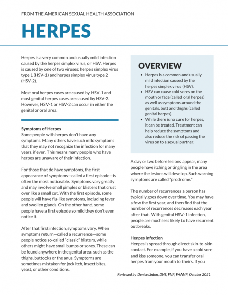 Patient Education Materials American Sexual Health Association